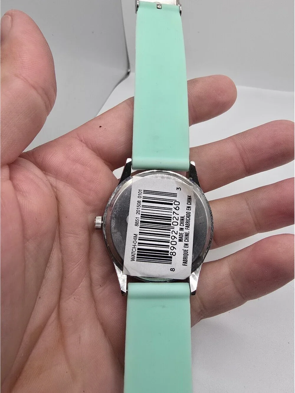 Women’s Analog Watch Rhinestone Bezel Green Dial Silver Case Green Silicone
